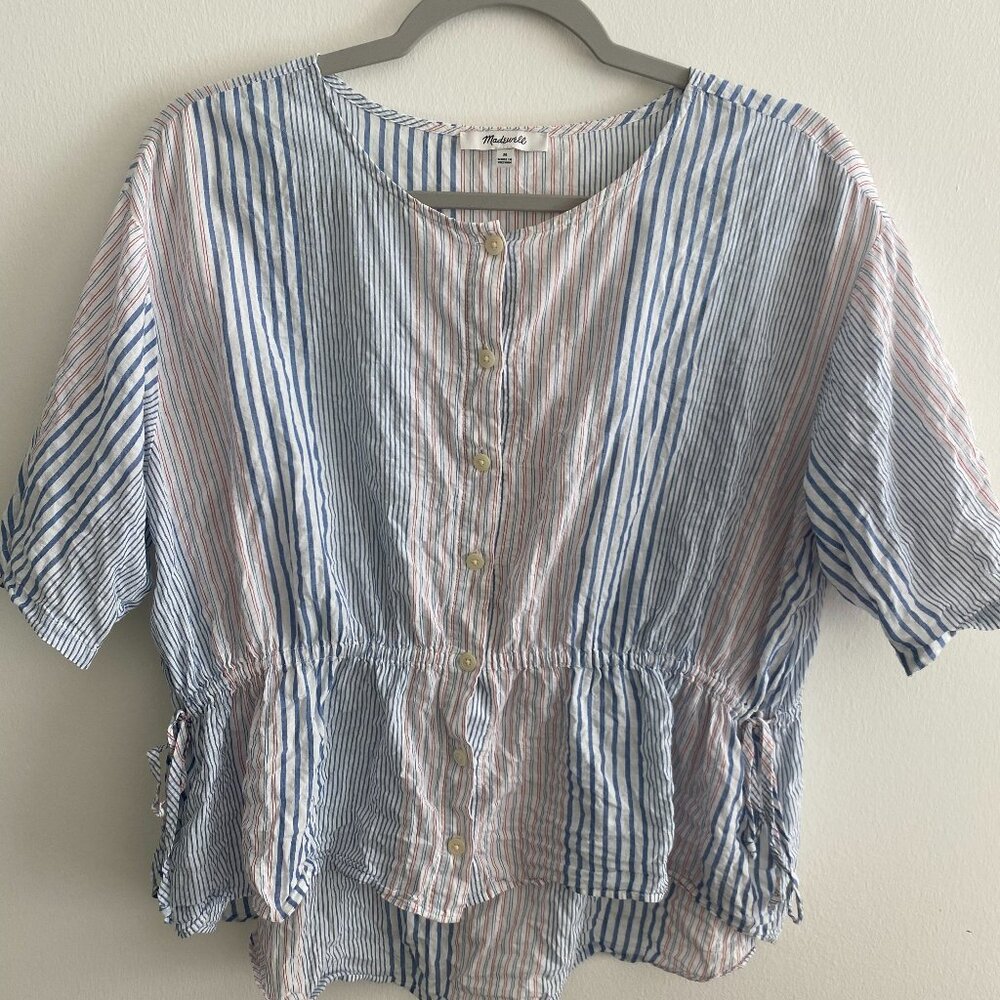 Madewell Striped Blouse Size Medium